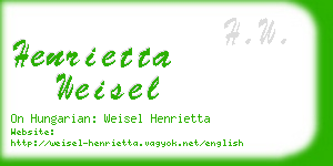 henrietta weisel business card